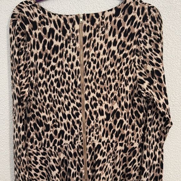 NWT- Material Girl- leopard print a line fit and flare dress-Size xL - Picture 7 of 9